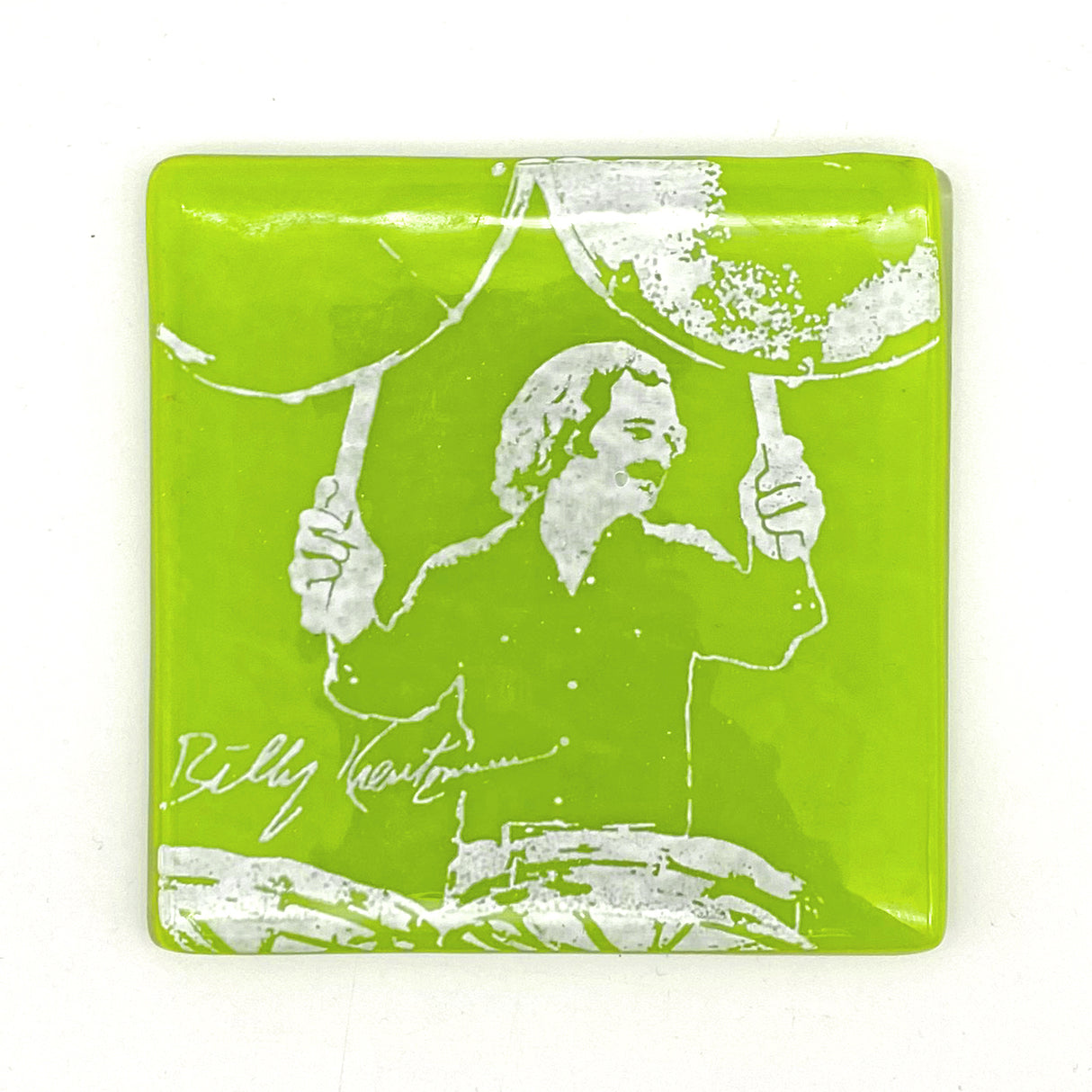 Bill Kreutzmann Fused Glass 4" Single Coaster
