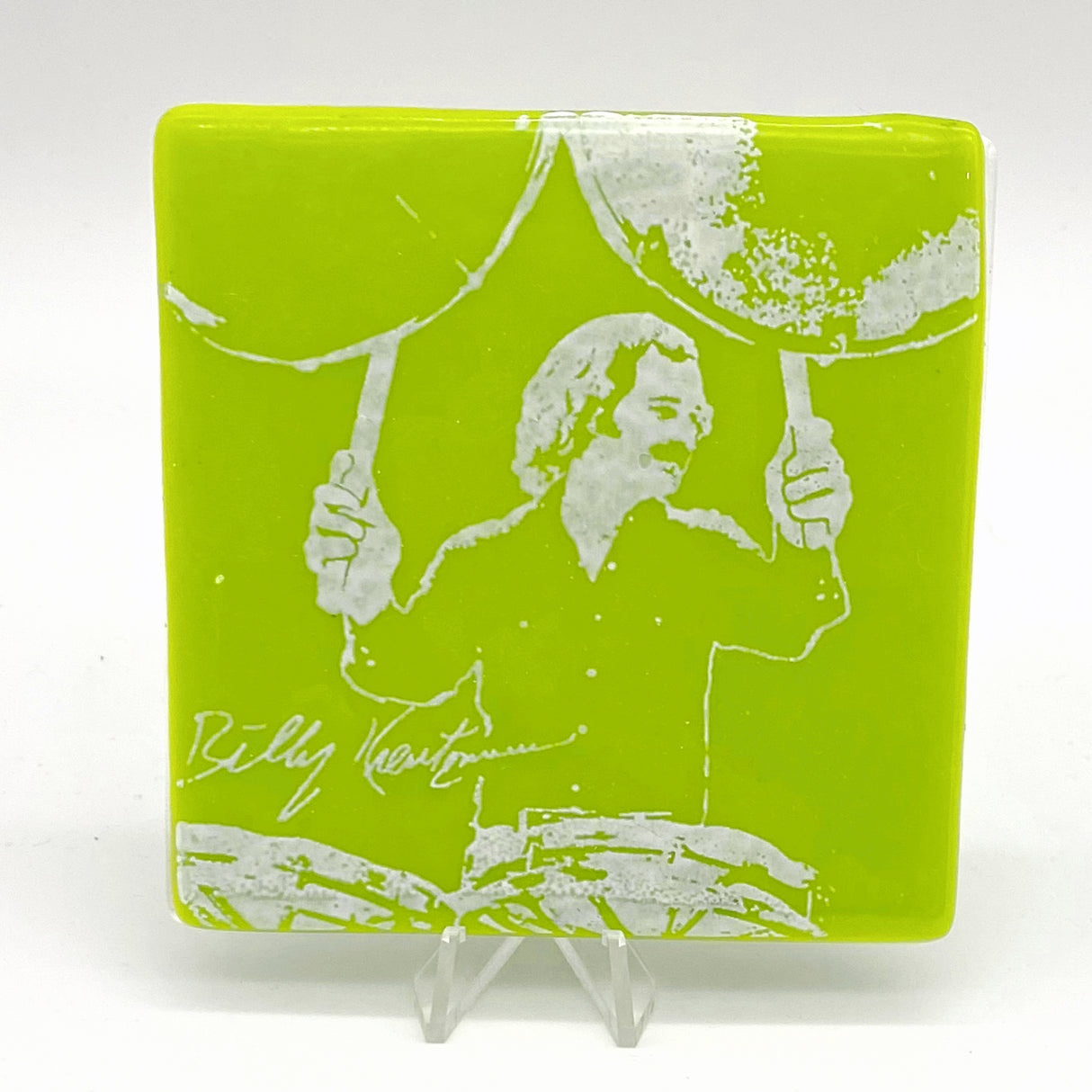 Bill Kreutzmann Fused Glass 4" Single Coaster