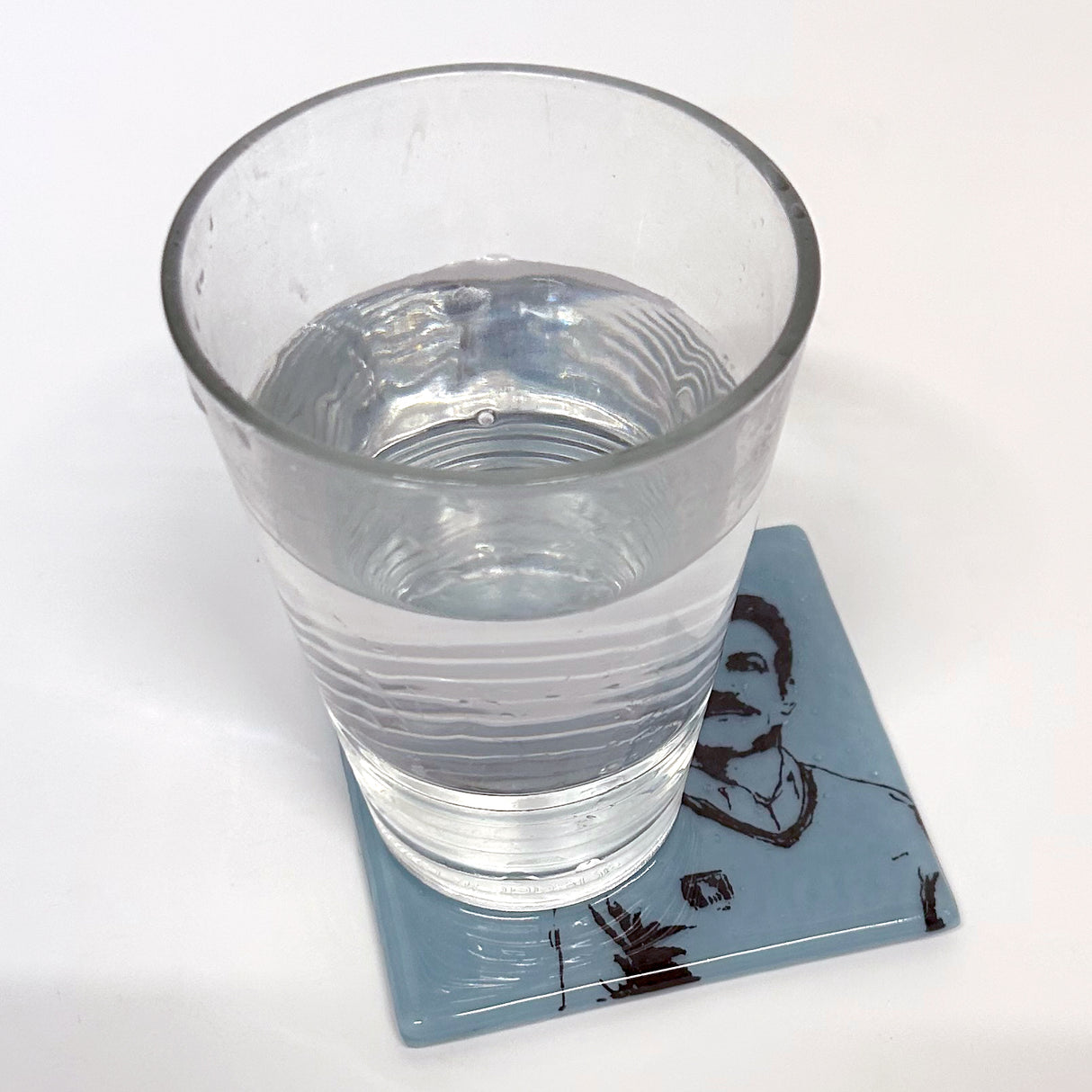 Ted Lasso Jason Sudeikis Fused Glass 4" Single Coaster