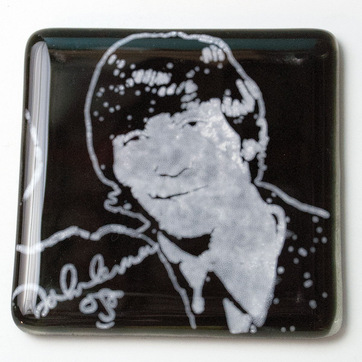 John Lennon Fused Glass 4" Single Coaster