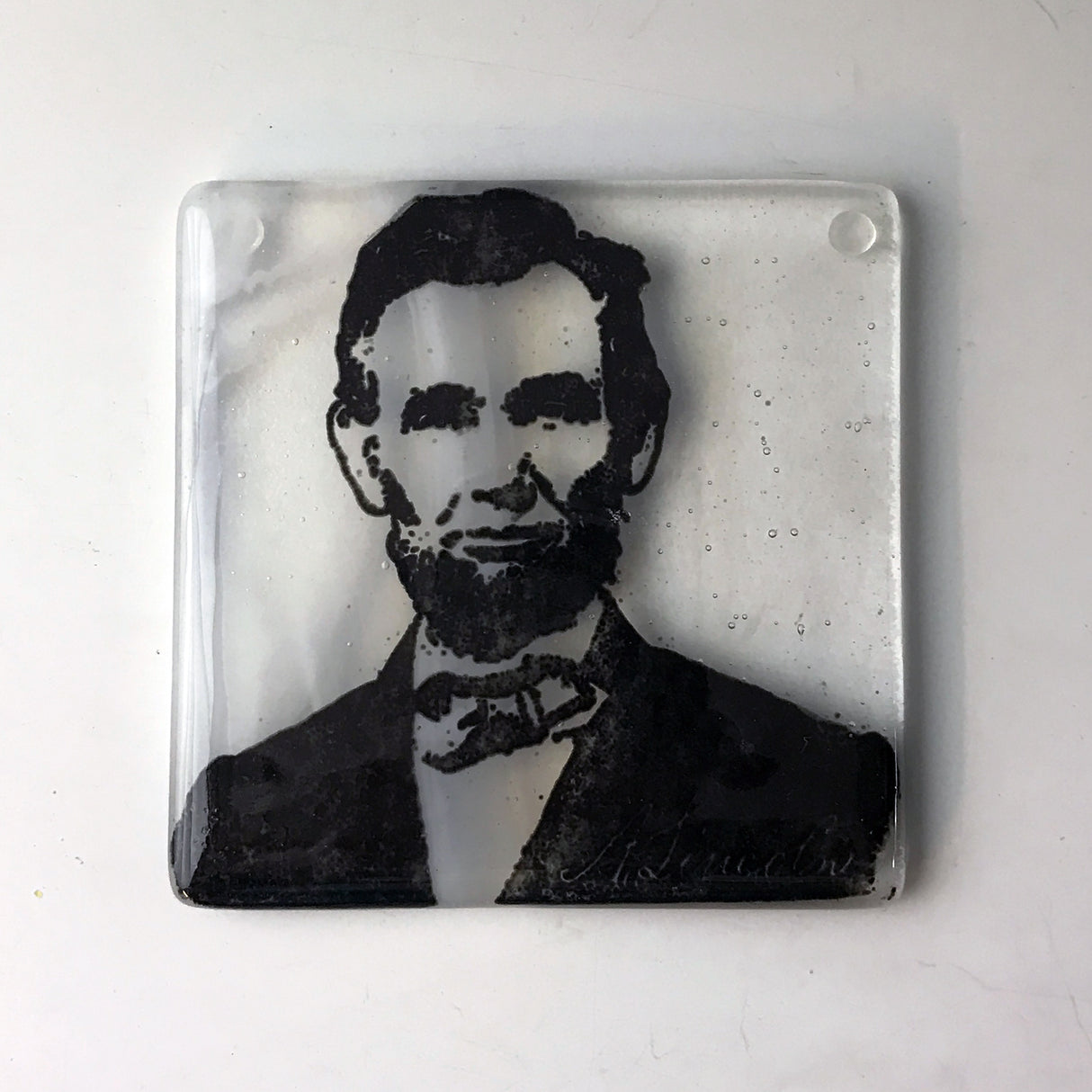 Abraham Lincoln Fused Glass 4" Single Coaster