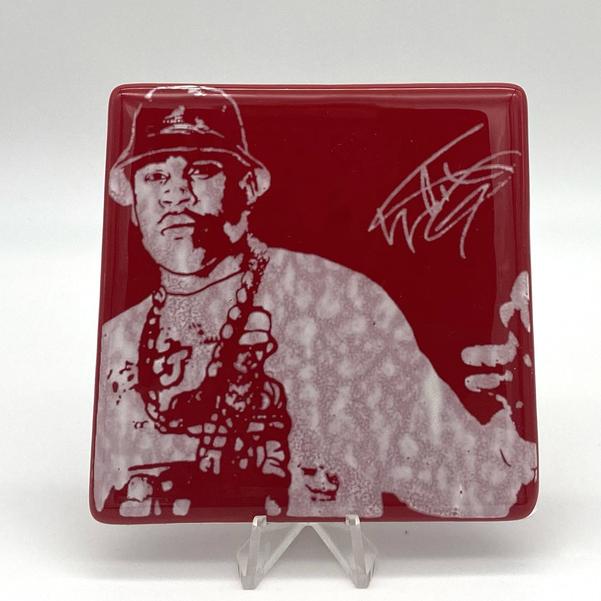 LL Cool J Fused Glass 4" Single Coaster
