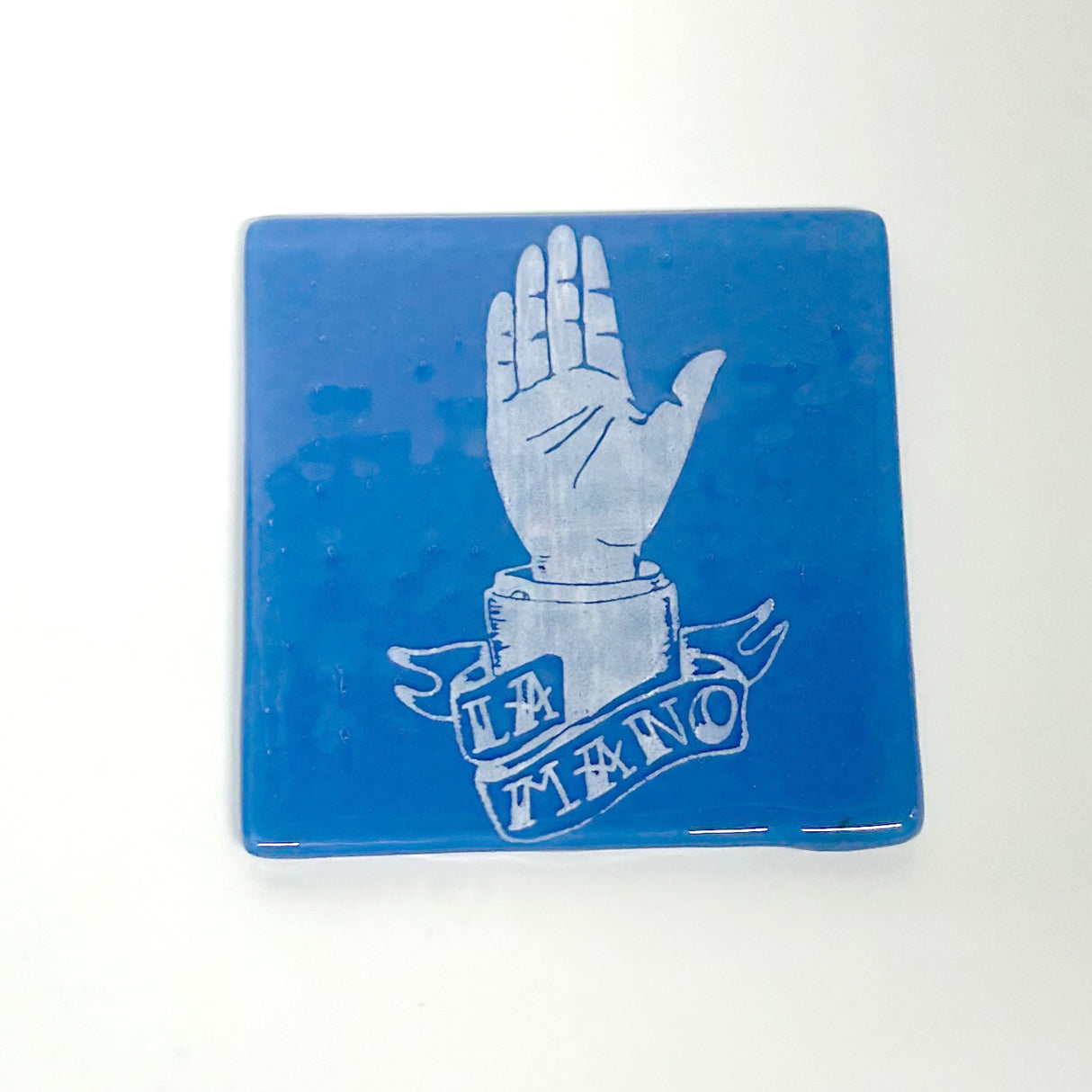 La Mano Loteria Fused Glass 4" Single Coaster