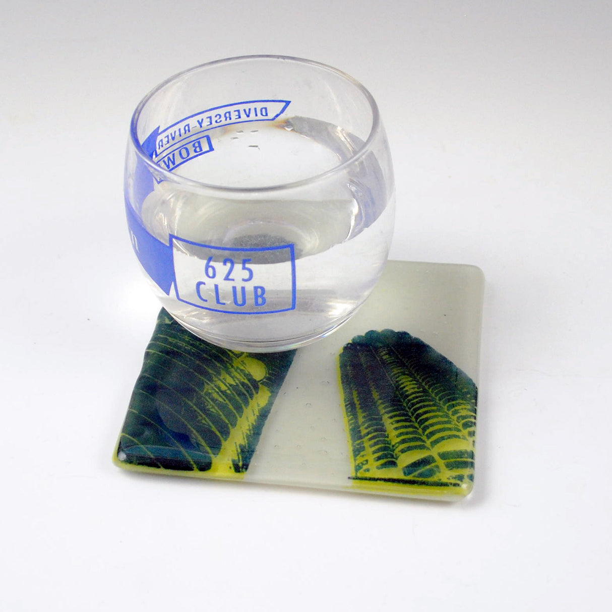 Chicago Marina City Fused Glass 4" Single Coaster