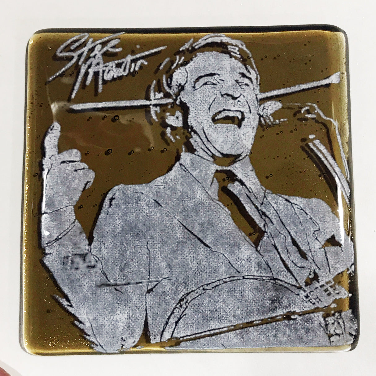 Steve Martin Fused Glass 4" Single Coaster