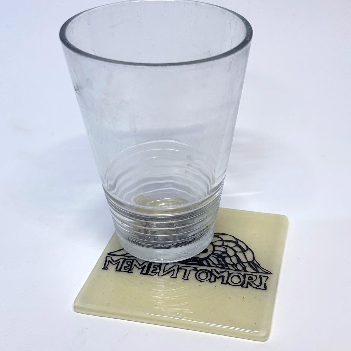 Memento Mori Mystical Fused Glass 4" Single Coaster