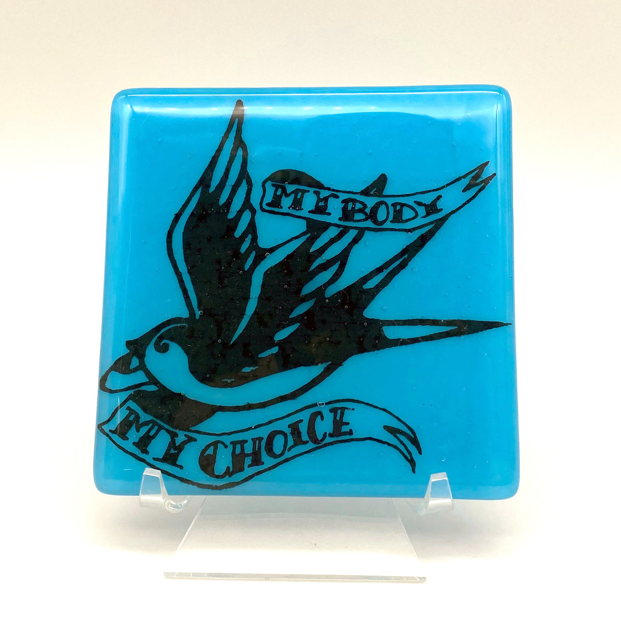 My Body My Choice Fused Glass 4" Single Coaster