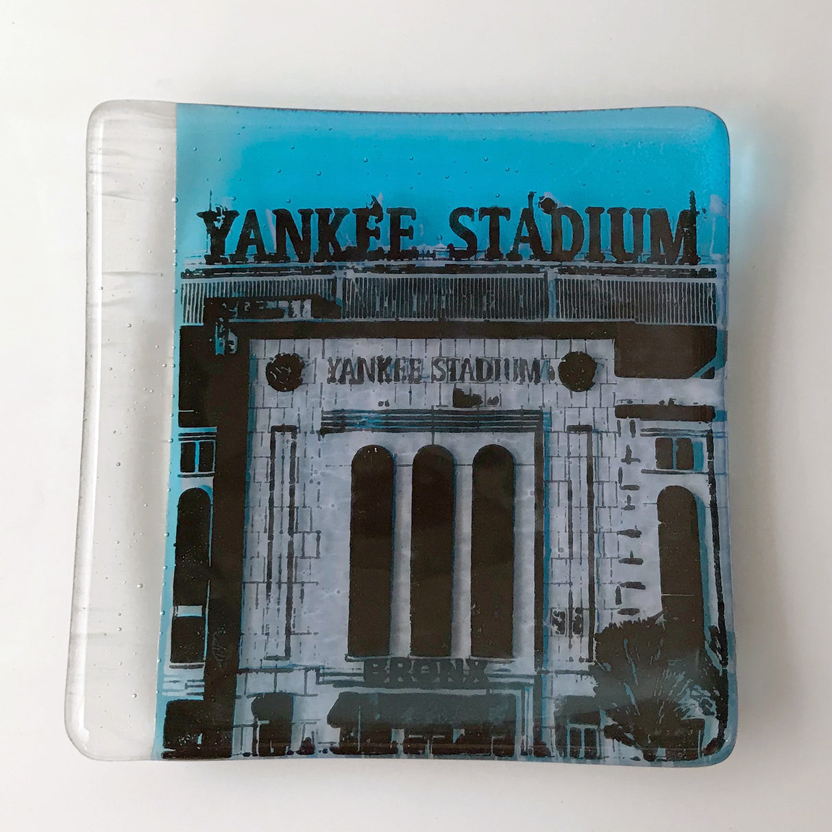 New York City Bronx Yankee Stadium Fused Glass 4" Single Coaster - made to order