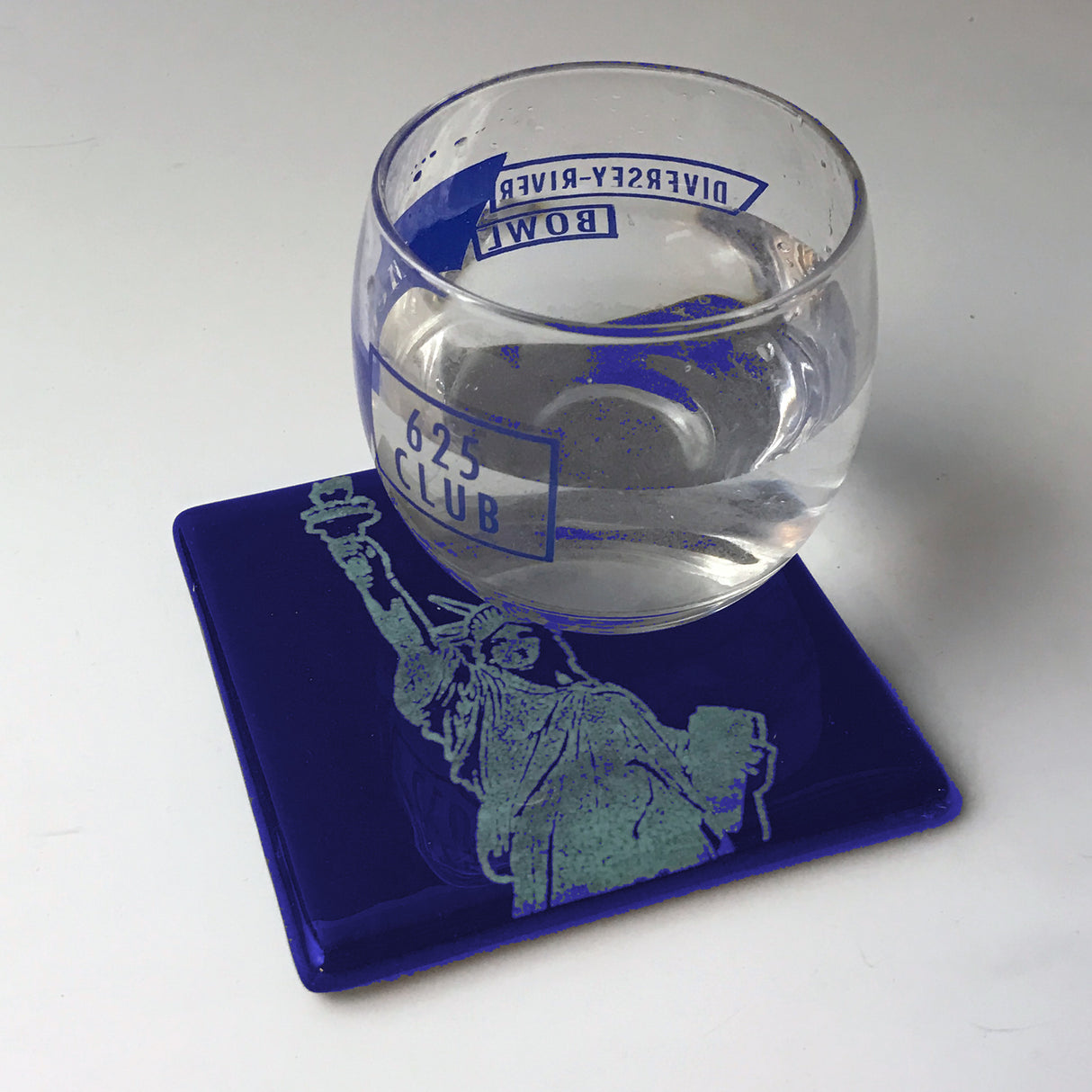 New York City Statue of Liberty Fused Glass 4" Single Coaster