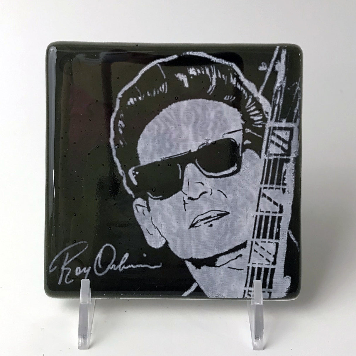 Roy Orbison Fused Glass 4" Single Coaster