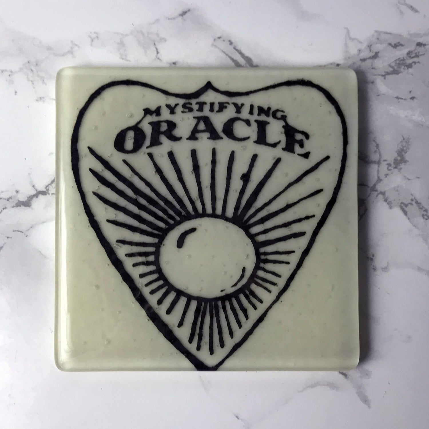 Ouija Planchette Fused Glass 4" Single Coaster