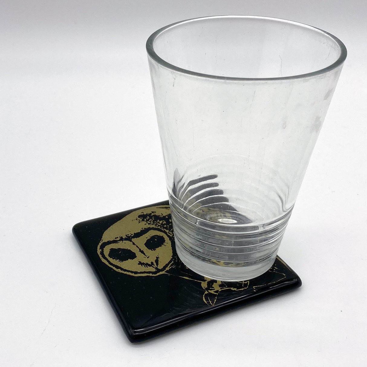 Mystical Owl Fused Glass 4" Single Coaster