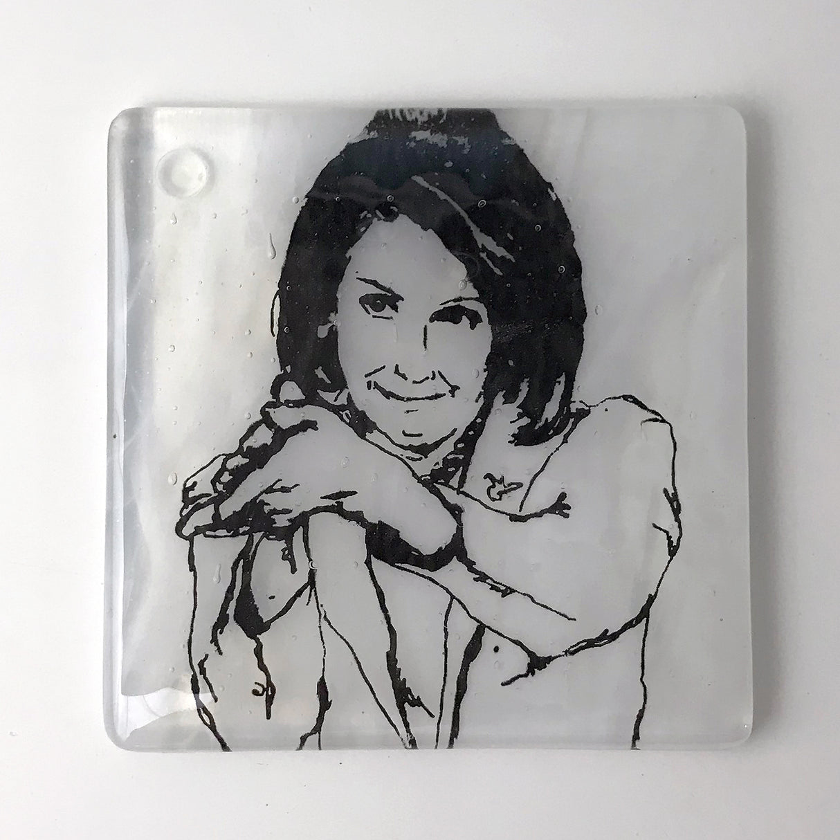Nancy Pelosi Fused Glass 4" Single Coaster