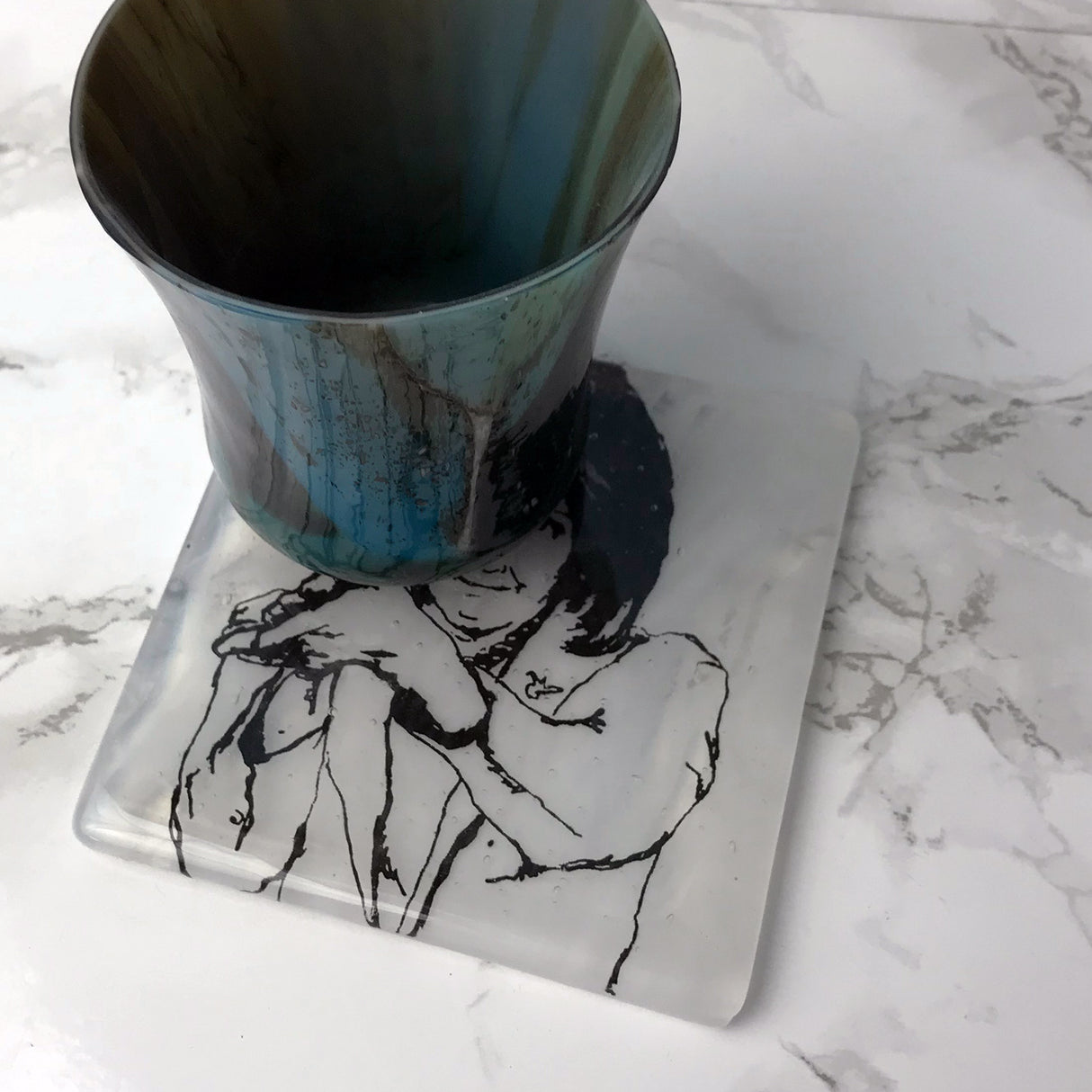 Nancy Pelosi Fused Glass 4" Single Coaster