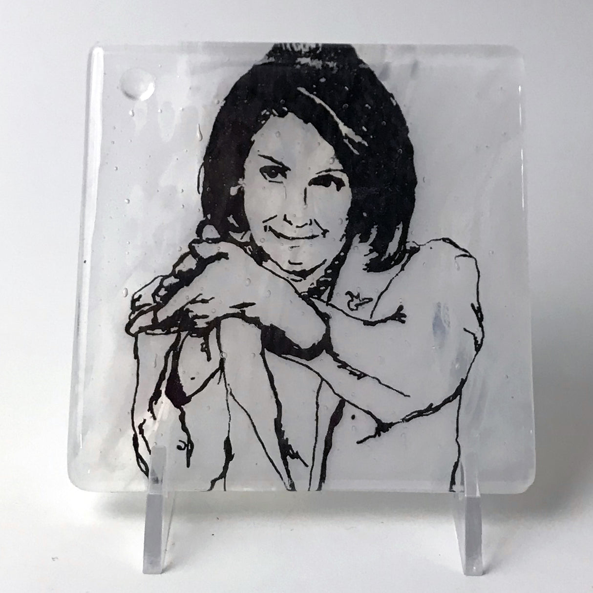 Nancy Pelosi Fused Glass 4" Single Coaster