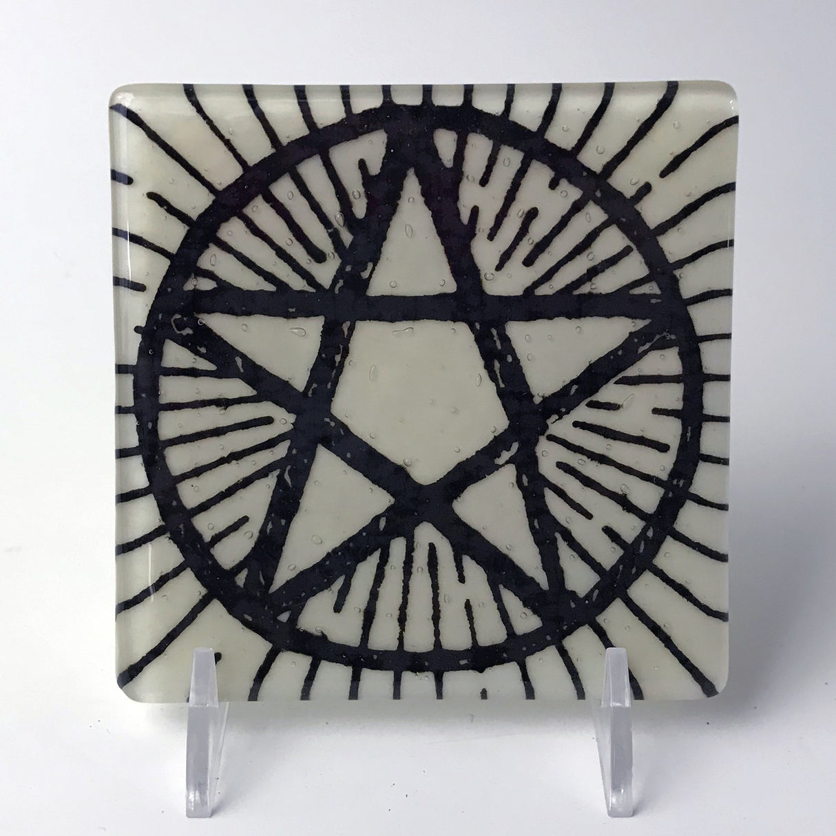 Pentagram Fused Glass 4" Single Coaster