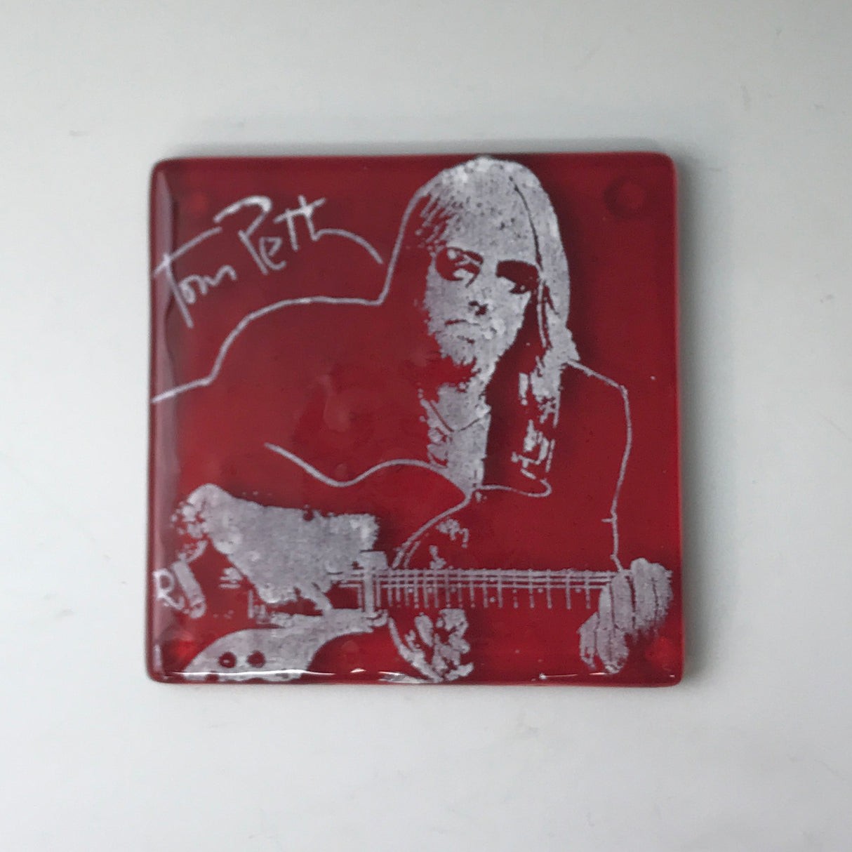 Tom Petty Fused Glass 4" Single Coaster