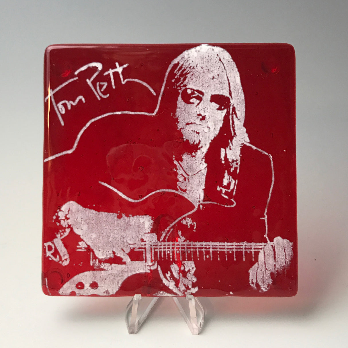 Tom Petty Fused Glass 4" Single Coaster