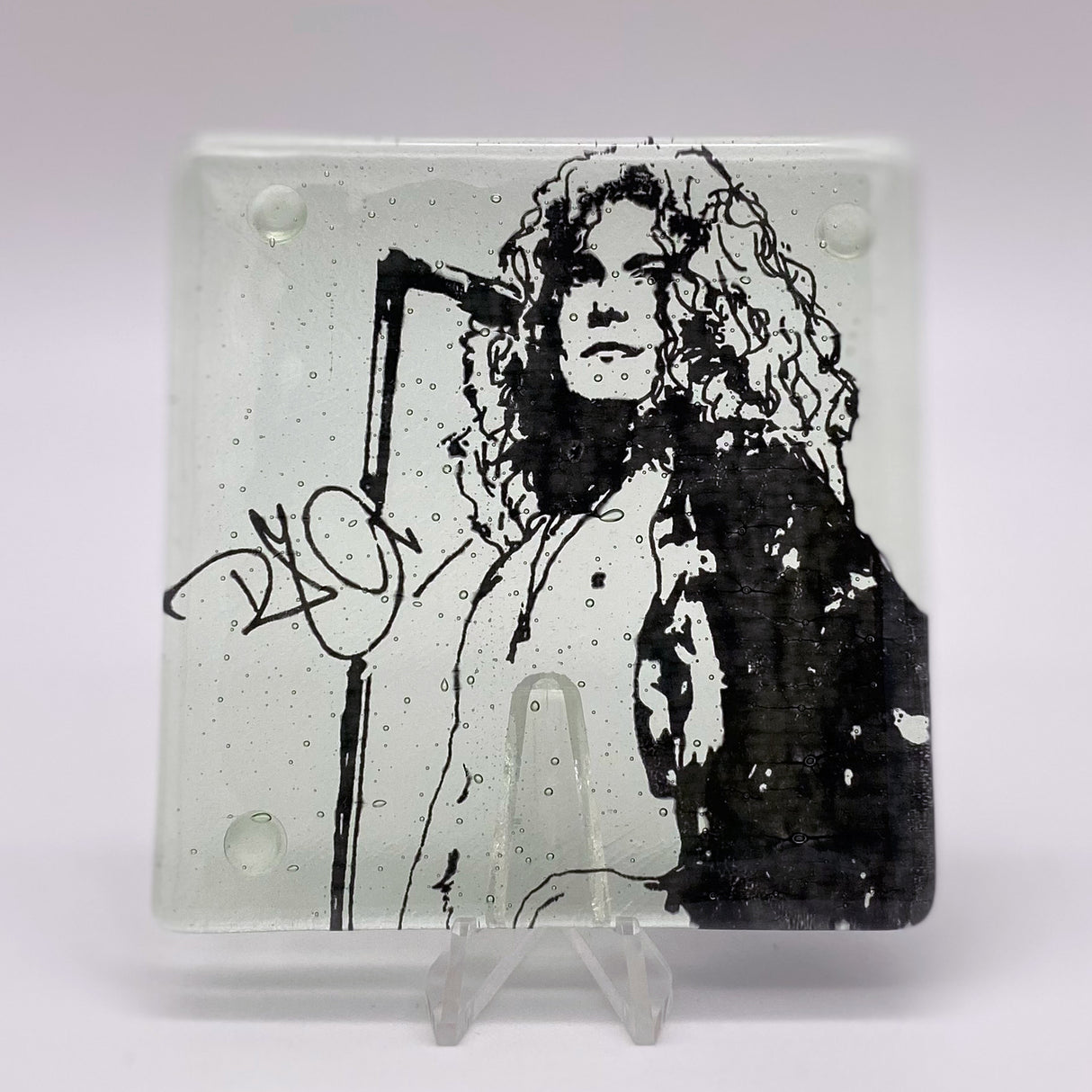 Robert Plant Fused Glass 4" Single Coaster