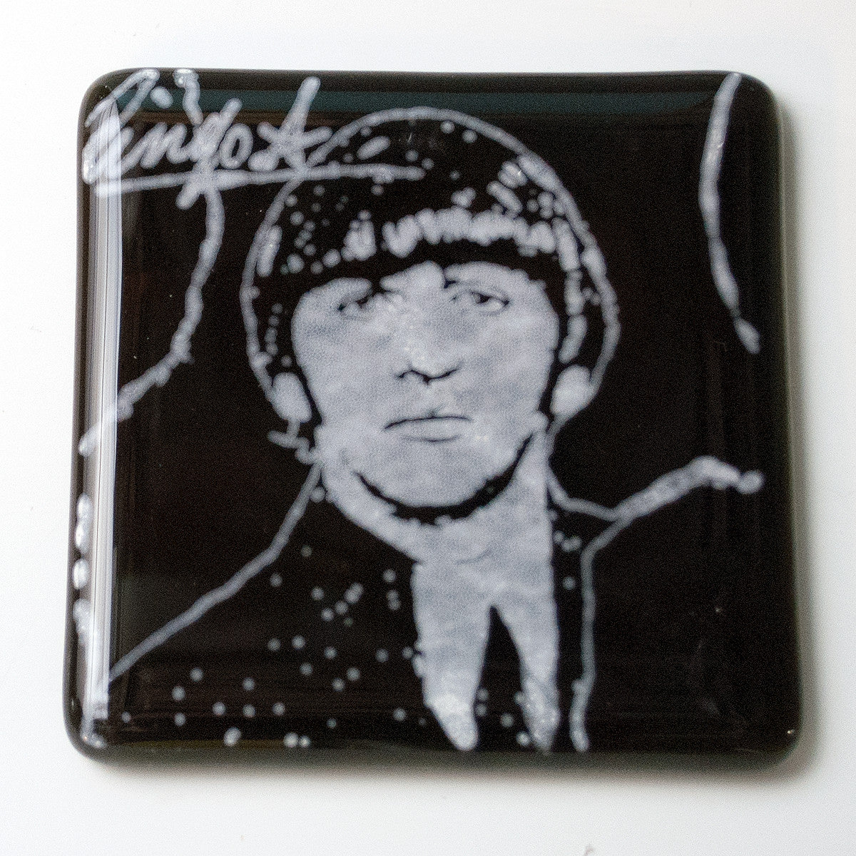 Ringo Starr Fused Glass 4" Single Coaster