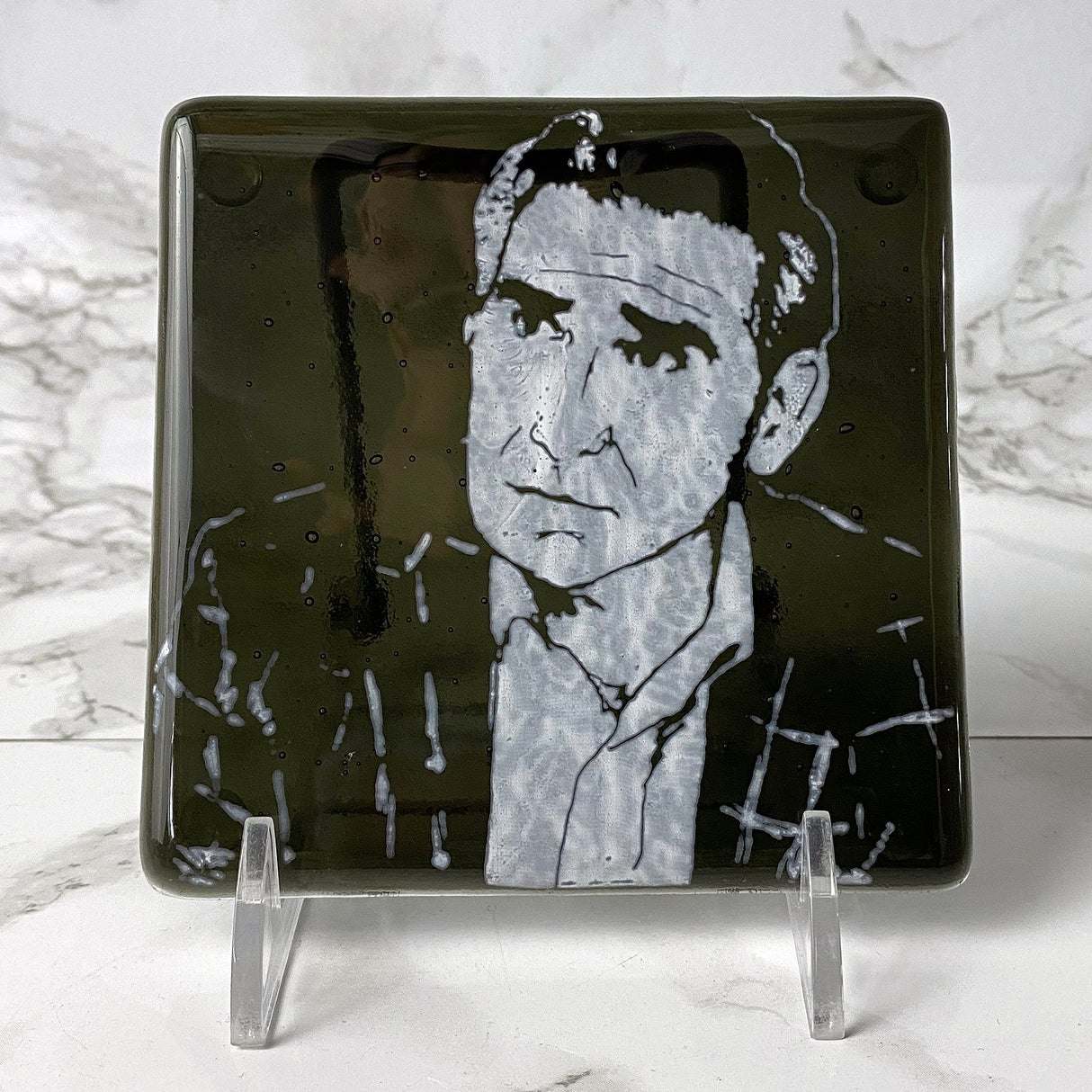 Schitt's Creek Actor Eugene Levy Fused Glass 4" Single Coaster