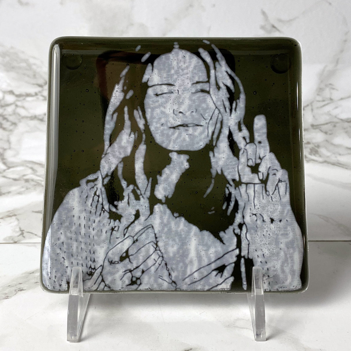 Schitt's Creek Actor Annie Murphy Fused Glass 4" Single Coaster