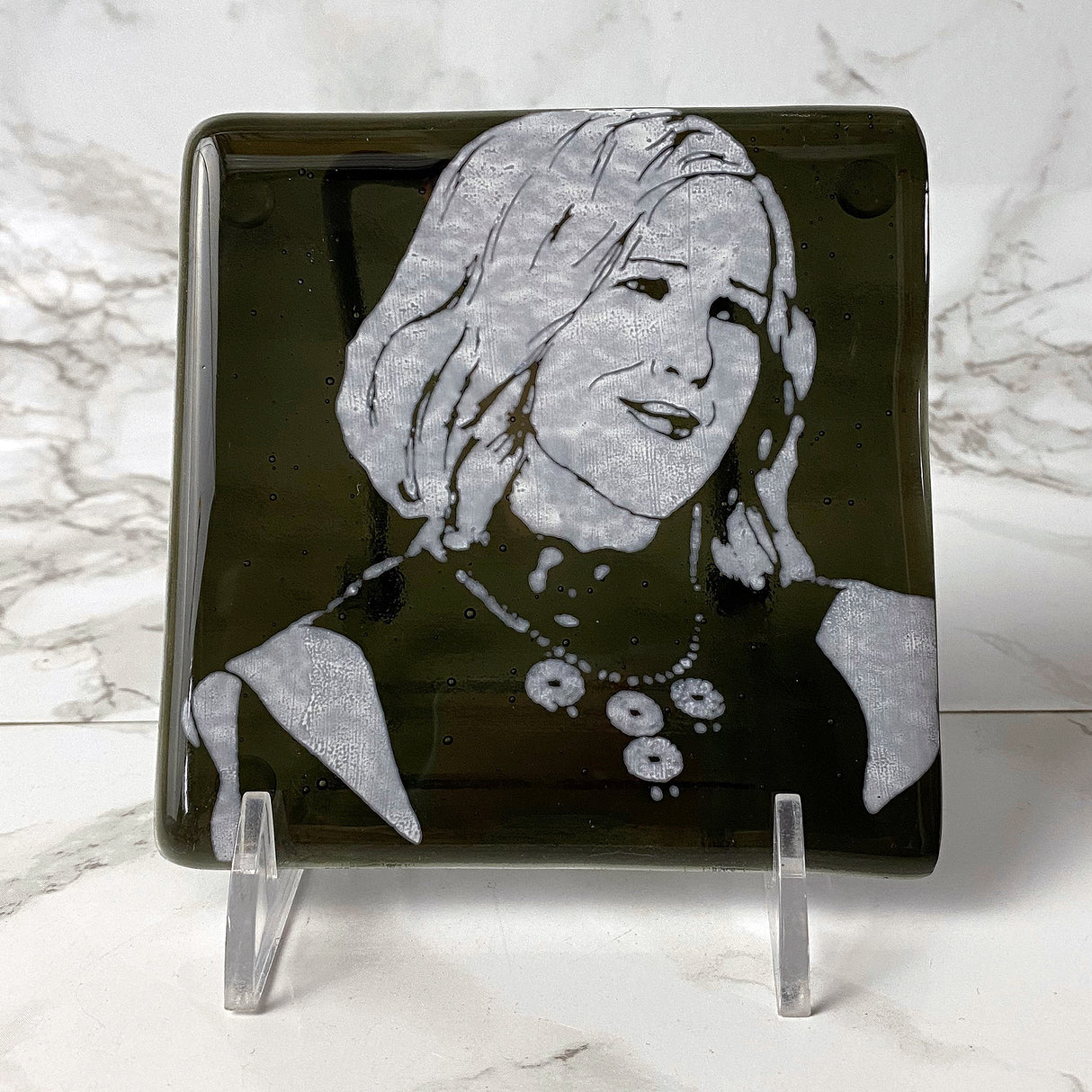 Schitt's Creek Actor Catherine O'Hara Fused Glass 4" Single Coaster