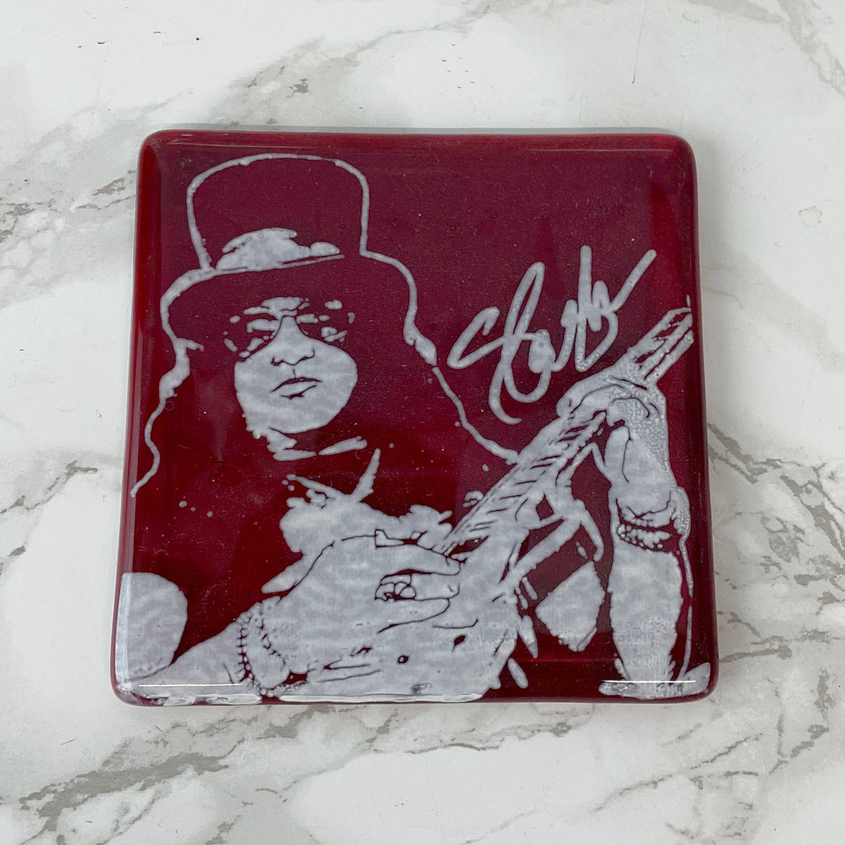 Slash Fused Glass 4" Single Coaster