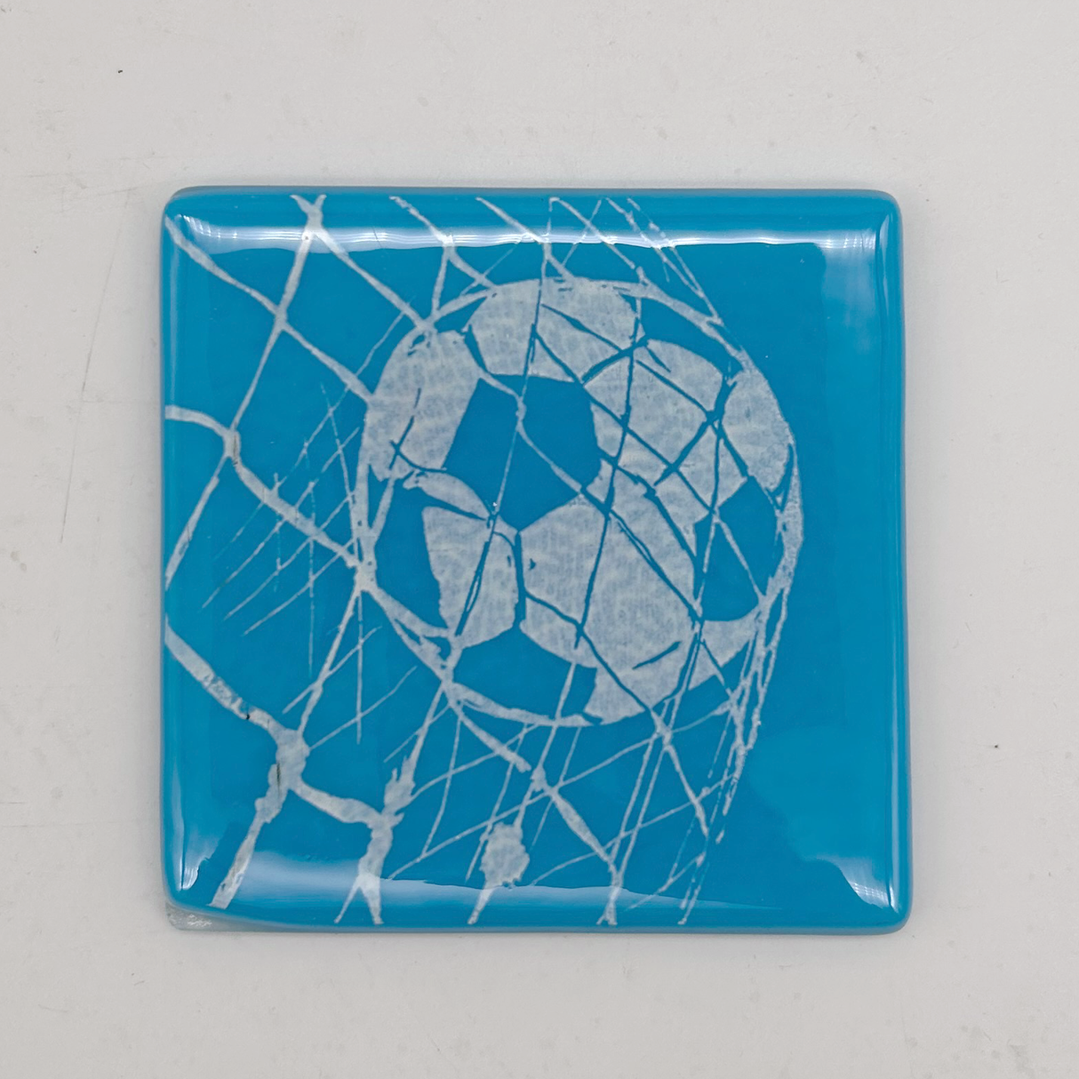 Soccer / Futbol  Fused Glass 4" Single Coaster