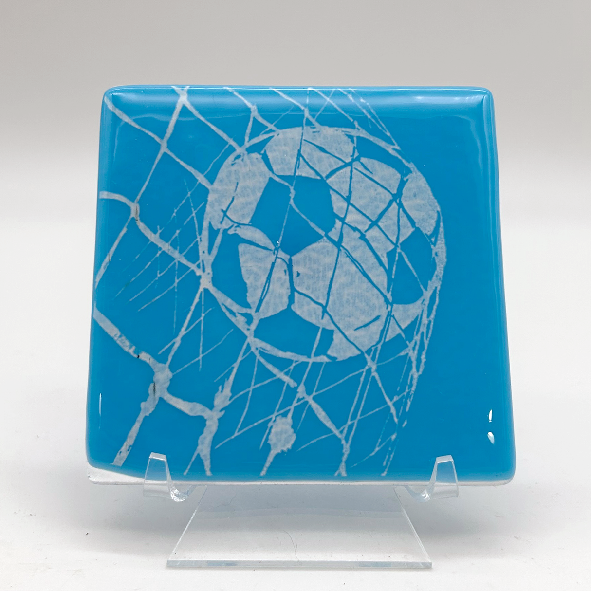 Soccer / Futbol  Fused Glass 4" Single Coaster