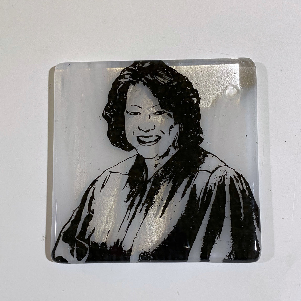 Sonia Sotomayor  Fused Glass 4" Single Coaster