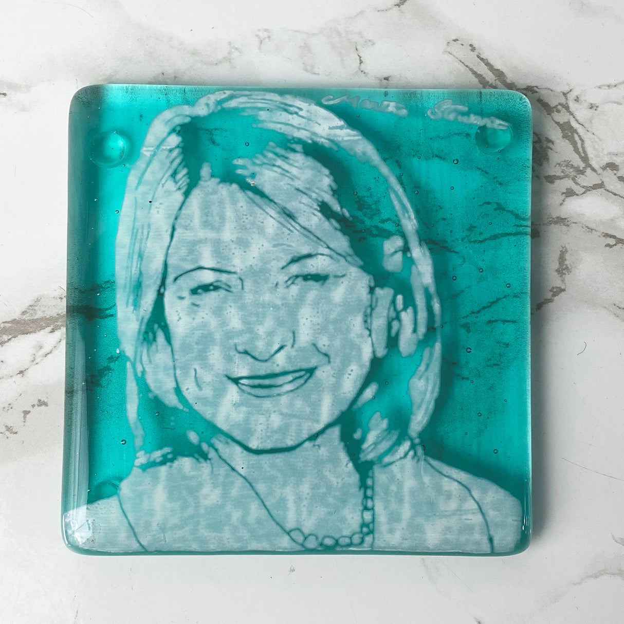 Martha Stewart Fused Glass 4" Single Coaster