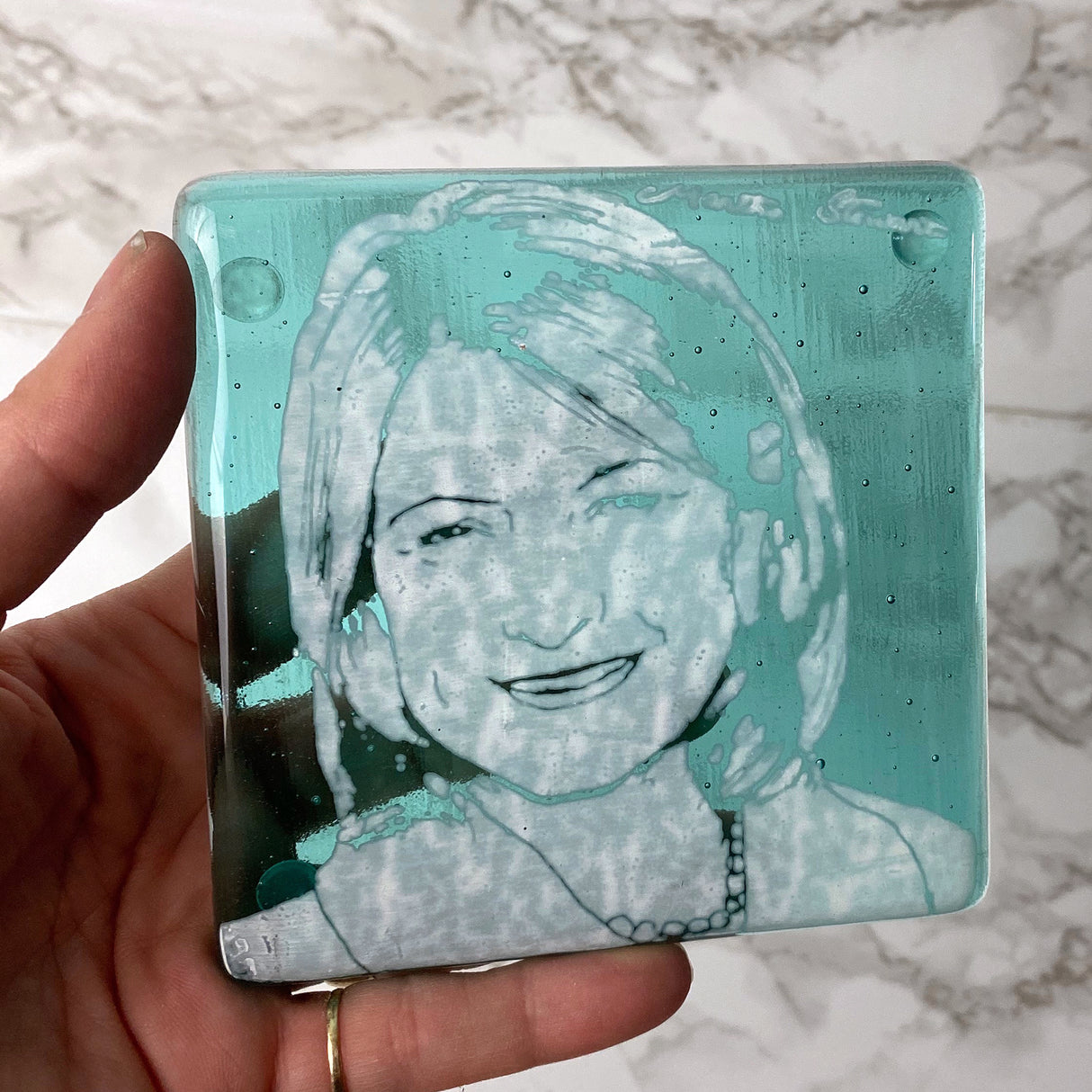 Martha Stewart Fused Glass 4" Single Coaster