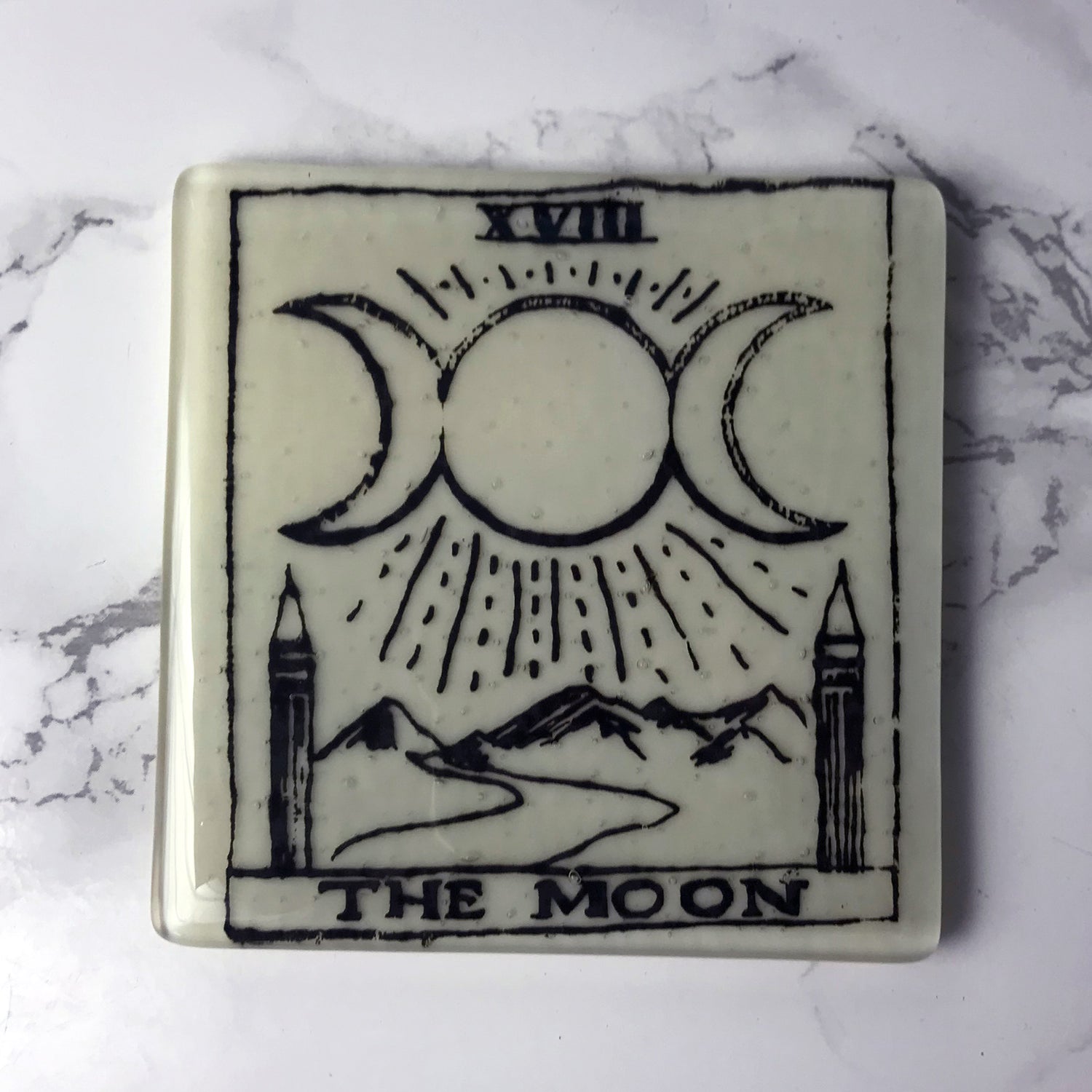 Tarot Card Mystical Fused Glass 4" Single Coaster