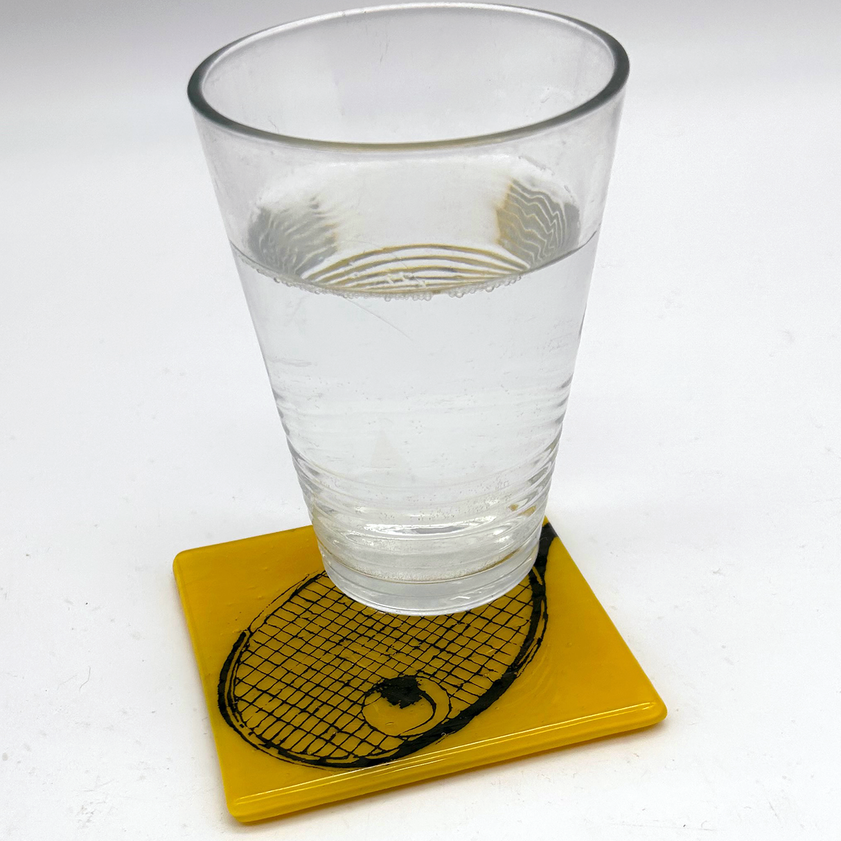 Tennis Fused Glass 4" Single Coaster