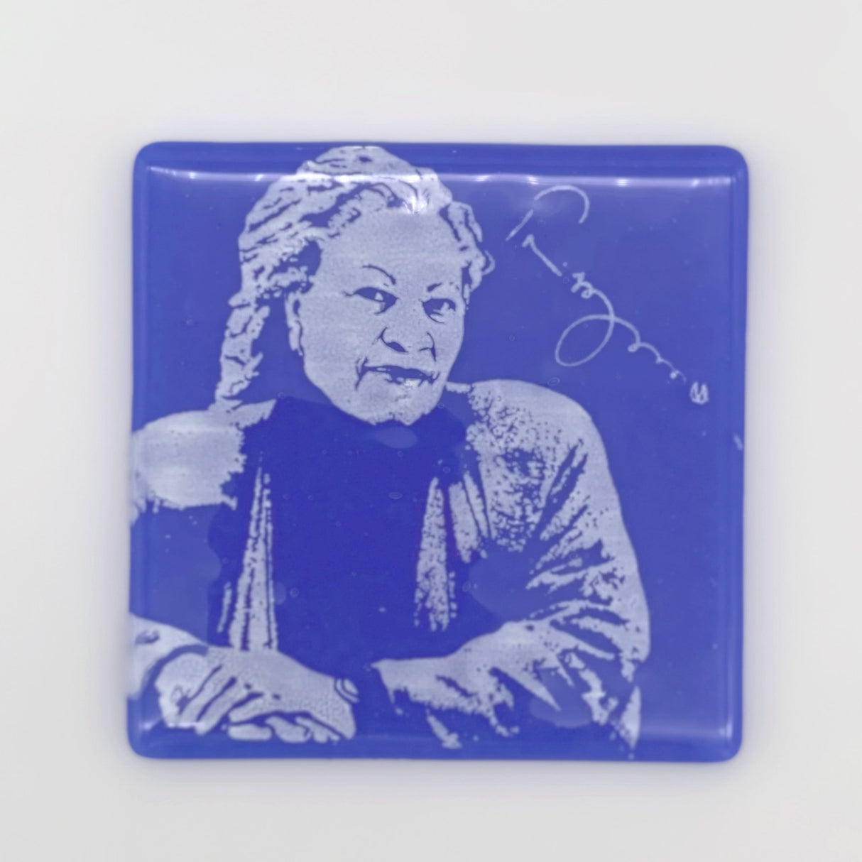 Toni Morrison Fused Glass 4" Single Coaster