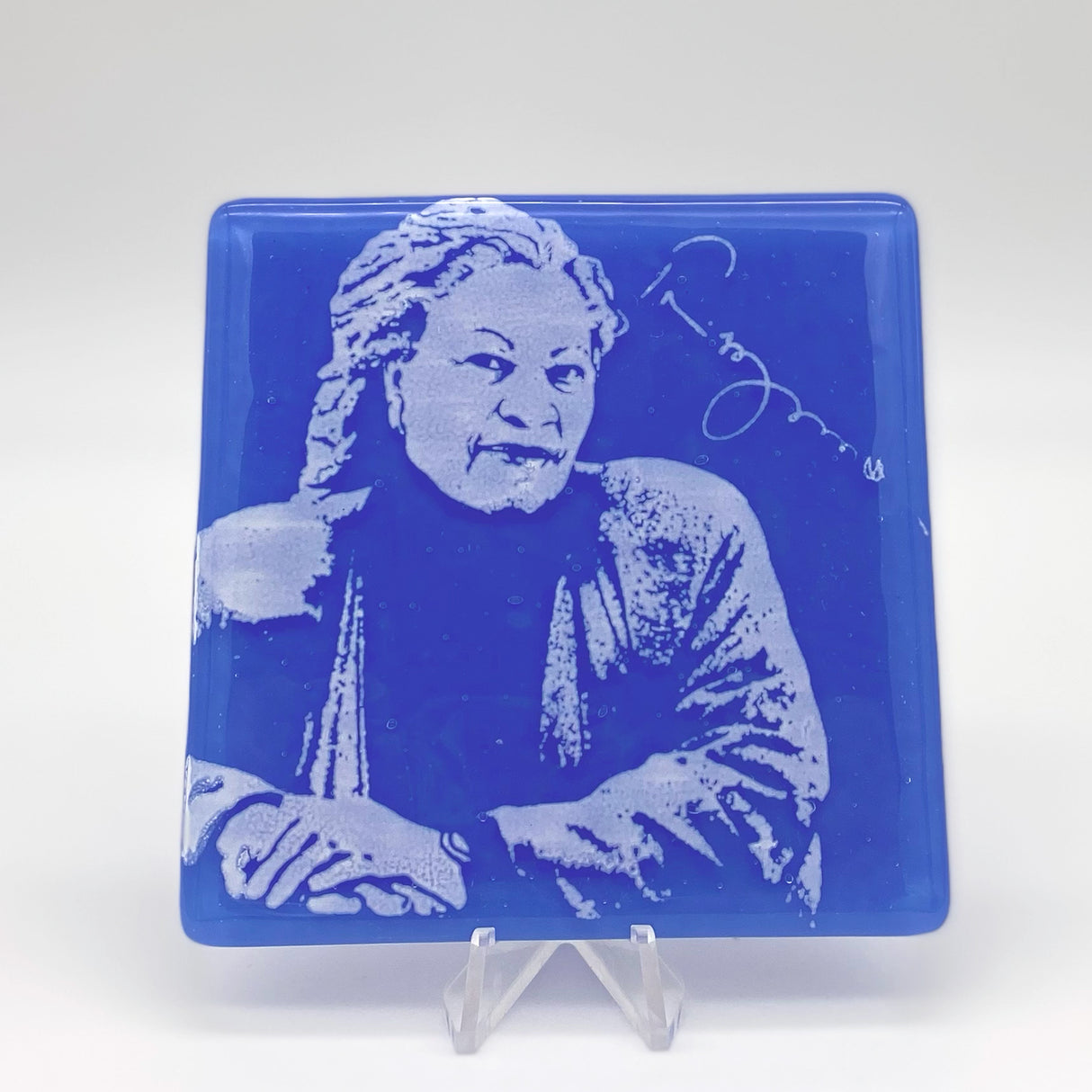 Toni Morrison Fused Glass 4" Single Coaster