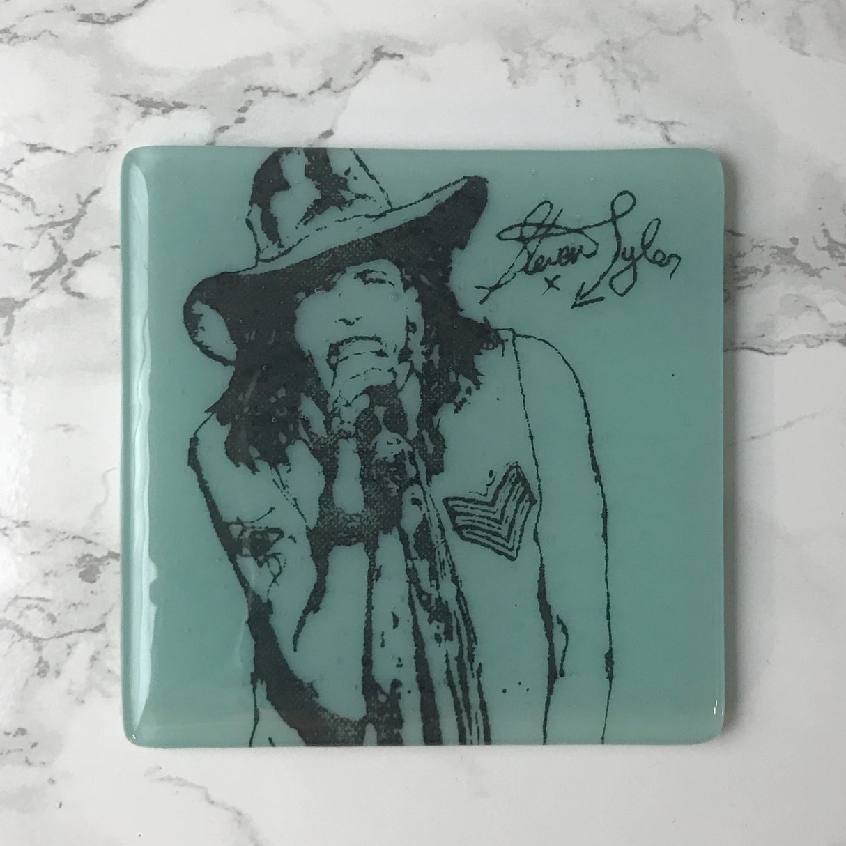 Steven Tyler Fused Glass 4" Single Coaster