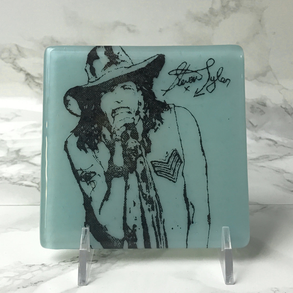 Steven Tyler Fused Glass 4" Single Coaster
