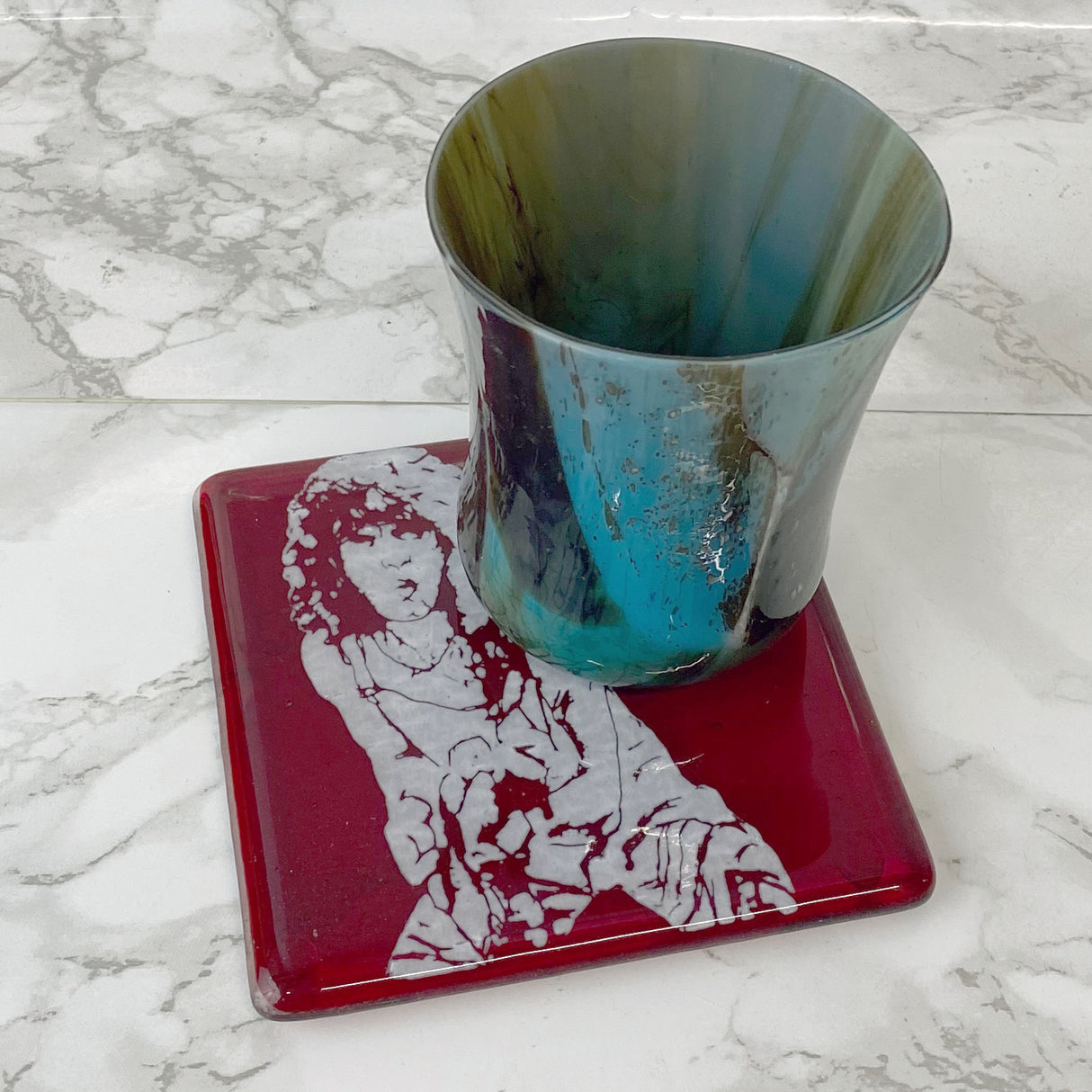 Eddie Van Halen Fused Glass 4" Single Coaster