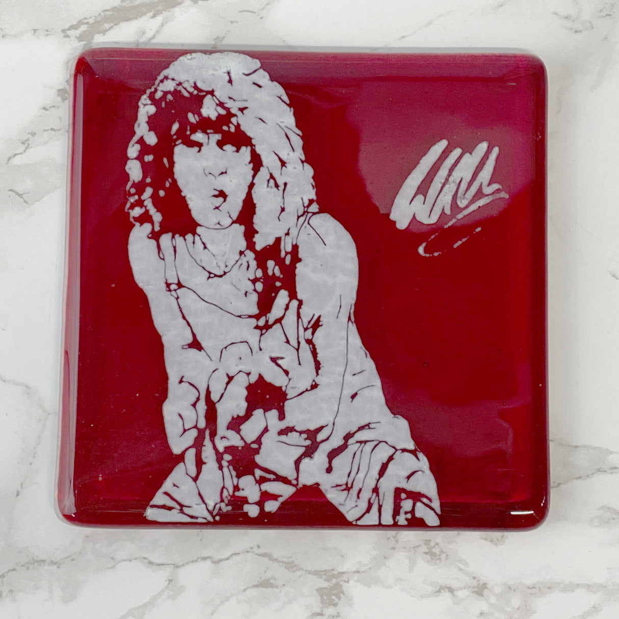 Eddie Van Halen Fused Glass 4" Single Coaster