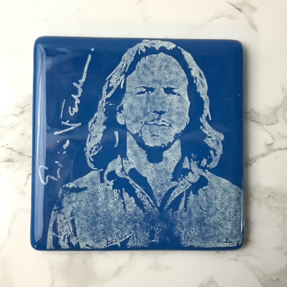 Eddie Vedder Fused Glass 4" Single Coaster