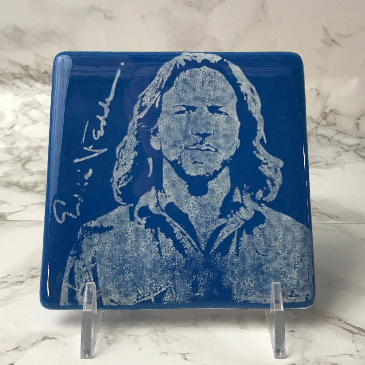 Eddie Vedder Fused Glass 4" Single Coaster