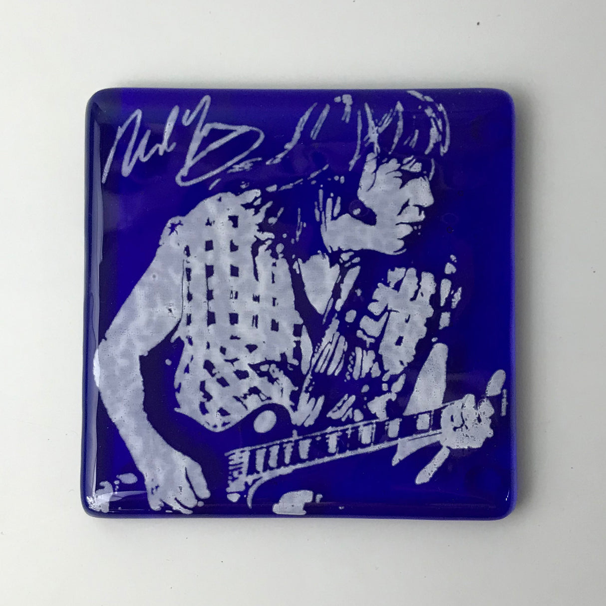 Neil Young Fused Glass 4" Single Coaster