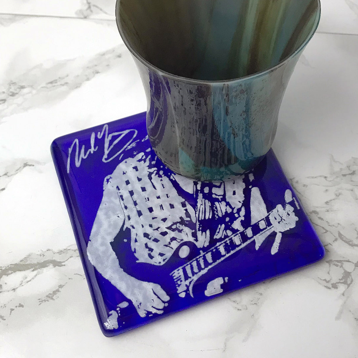 Neil Young Fused Glass 4" Single Coaster