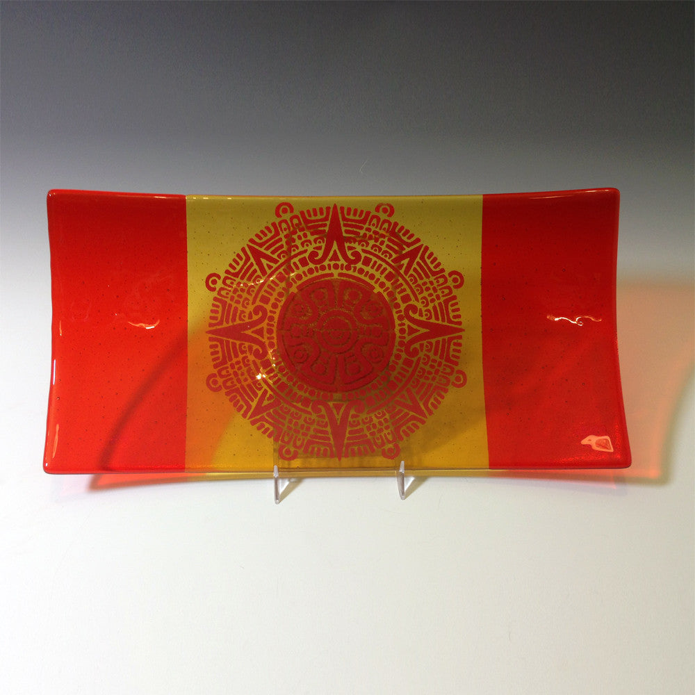 Custom Fused Glass 15" Long Platter