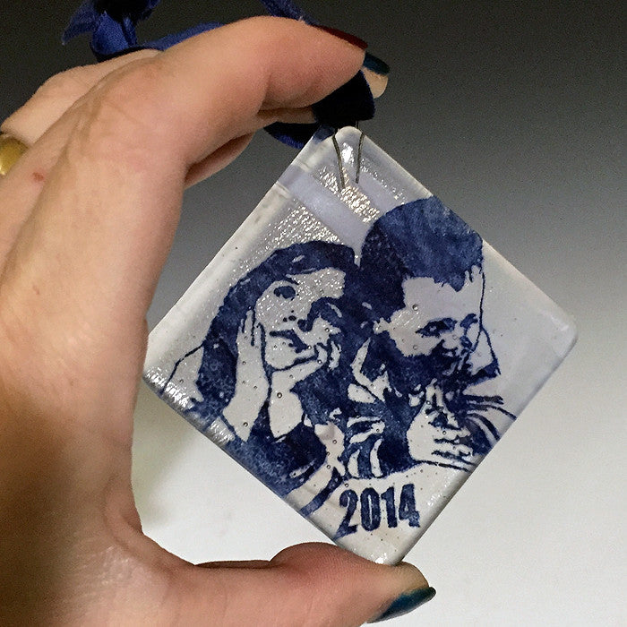 Custom Fused Glass 2.25" Ornament