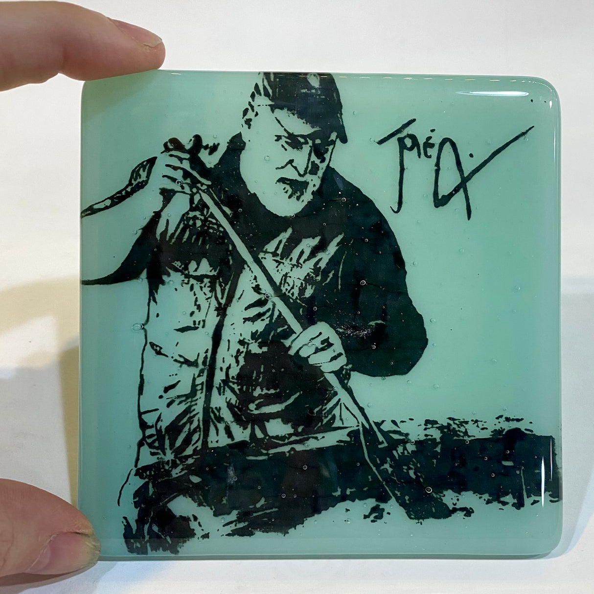 Jose Andres Fused Glass 4" Single Coaster