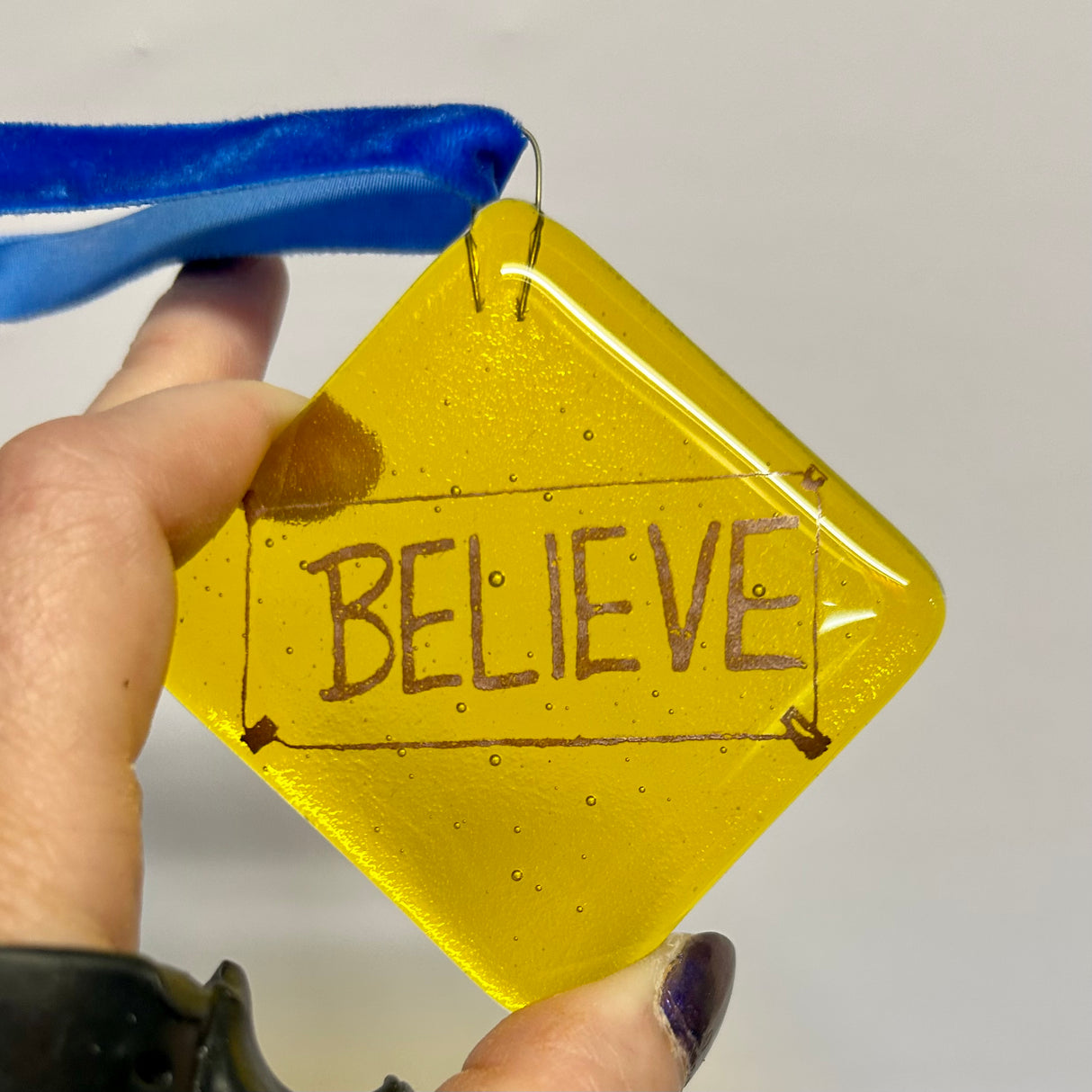 Ted Lasso "Believe" 2.25" Fused Glass Ornament