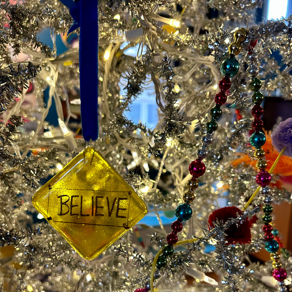 Ted Lasso "Believe" 2.25" Fused Glass Ornament